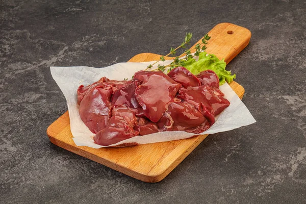 Raw Chicken Liver Board Ready Cooking — Stock Photo, Image