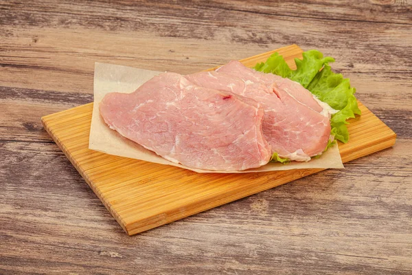 Rohe Schweineschnitzel Zum Kochen Bereit — Stockfoto