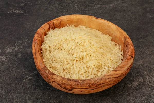 Mentah India Nasi Basmati Dalam Mangkuk — Stok Foto