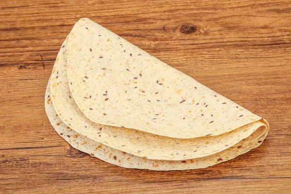 Mexicaanse Keuken Tortilla Dik Brood Met Ontbijtgranen — Stockfoto