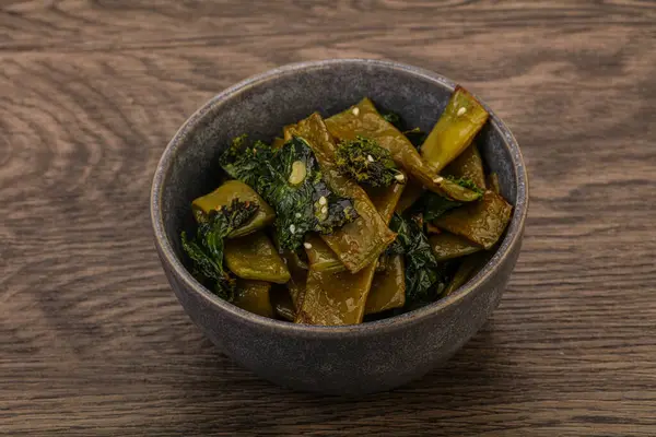 Cocina Pagana Con Frijol Verde Asado Col —  Fotos de Stock