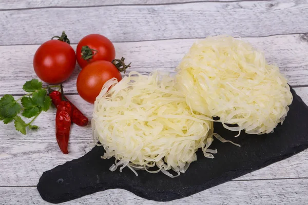 Rauwe Rijstnoedel Klaar Koken — Stockfoto