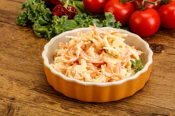 Vegetarian Cole Slaw Salad Cabbage Carrot — Stock Photo, Image