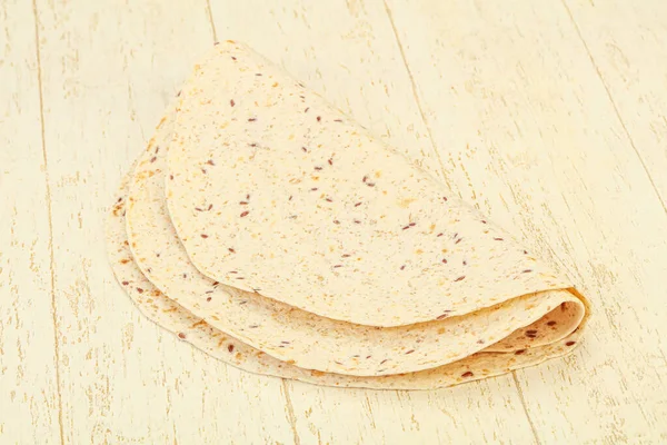 Cozinha Mexicana Tortilla Pão Grosso Com Cereais — Fotografia de Stock