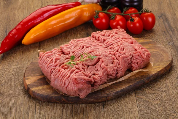 Carne Macinata Tacchino Crudo Cottura — Foto Stock