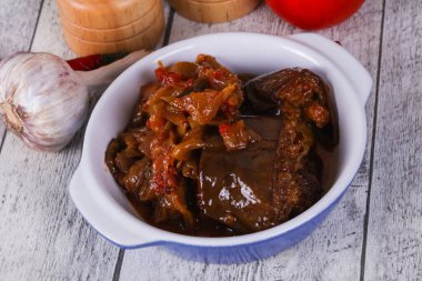 Eggpant snack - imam bayaldy domates ve biber ile