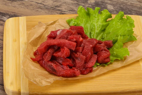 Carne Vacuno Cruda Rodajas Lista Para Cocinar —  Fotos de Stock