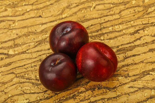 Ameixa Saborosa Doce Madura Amontoado Frutas — Fotografia de Stock