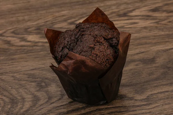 Lekker Zoet Chocolade Muffin Snack Bakkerij — Stockfoto