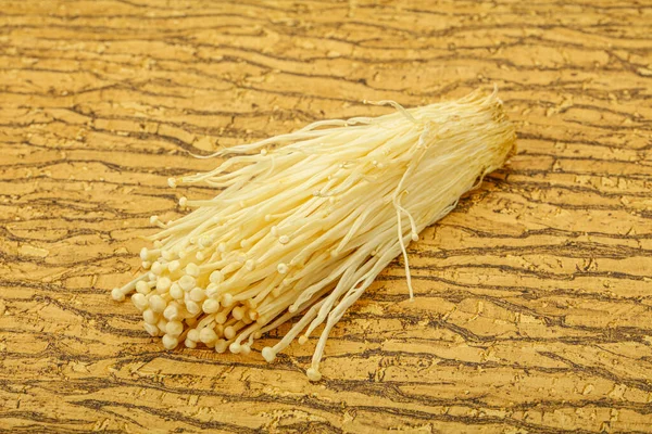 Superfood Raw Enoki Svamp Asiatiskt Kök — Stockfoto