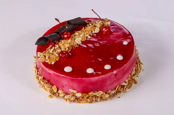 Słodkie Smaczne Ciasto Śmietaną — Zdjęcie stockowe