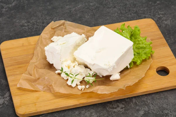 Greek Traditional Feta Soft Cheese Plate — Stock Photo, Image