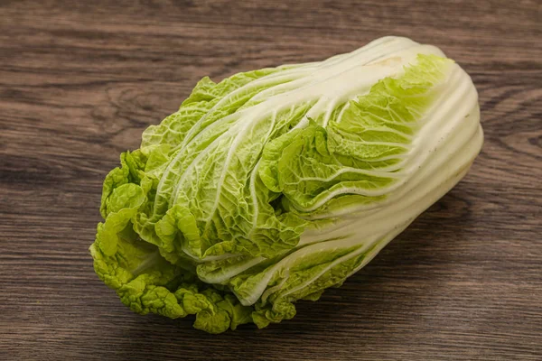 Vegan Cuisine Green Fresh Tasty Chinese Cabbage — Stock Photo, Image