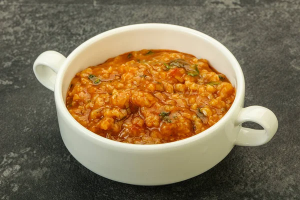 Sopa Tradicional Georgiana Kharcho Com Carne Especiarias — Fotografia de Stock