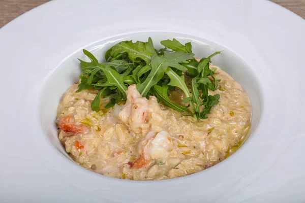 Risotto Italien Crevette Fromage Rucola — Photo