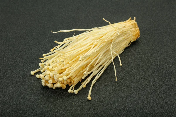 Superfood Raw Enoki Mushrooms Asian Cuisine — Stock Photo, Image