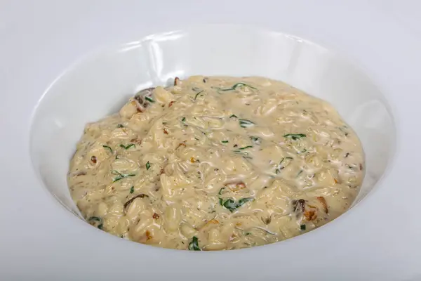 Risotto Italiano Con Champiñones Silvestres Queso — Foto de Stock