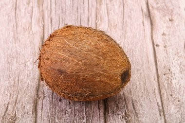 Arka planda tropik kahverengi hindistan cevizi izole edildi