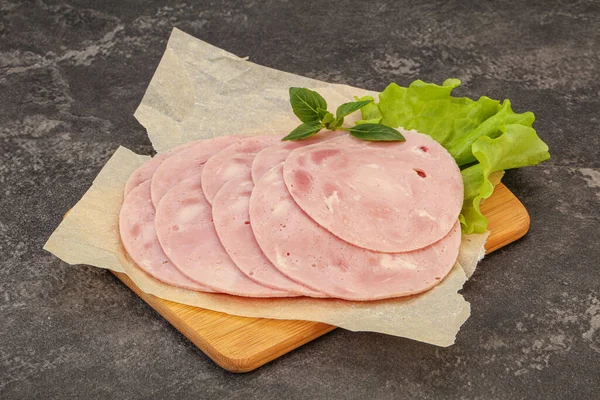 Lanche Carne Porco Presunto Deslizado Bordo — Fotografia de Stock