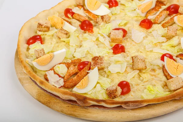 Włoski Cezar Pizza Kurczaka Sałatki Lodowej — Zdjęcie stockowe