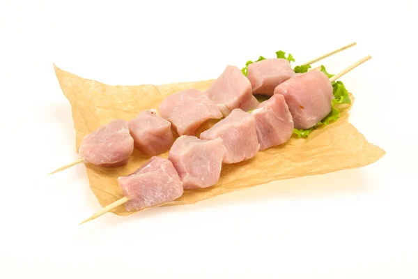 Rohe Schweinefleischspieße Bereit Für Den Grill — Stockfoto