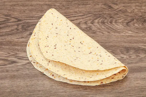 Cozinha Mexicana Tortilla Pão Grosso Com Cereais — Fotografia de Stock