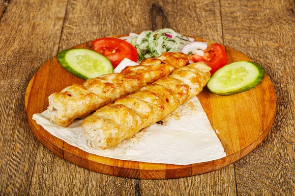 Kebab Pollo Con Carne Macinata Spezie — Foto Stock