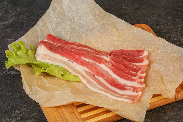 Pancetta Maiale Affettata Cruda Arrosto — Foto Stock