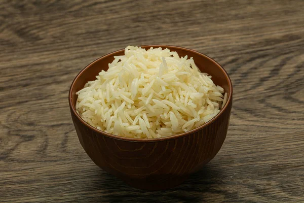 Riso Basmati Indiano Vapore Nella Ciotola — Foto Stock