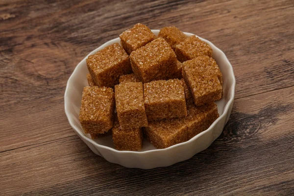 Brown Cane Sugar Cubs Bowl — Stock Photo, Image