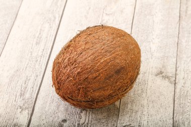 Arka planda tropik kahverengi hindistan cevizi izole edildi