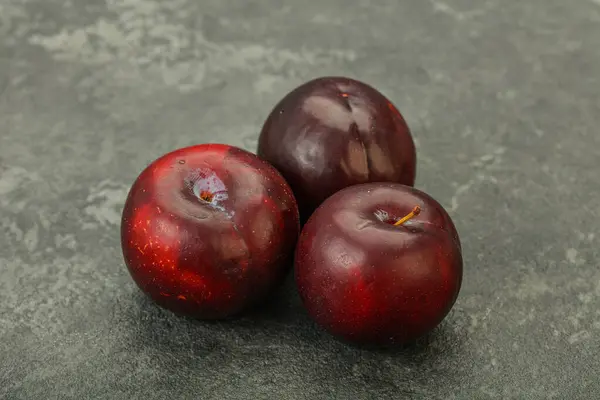 Ameixa Saborosa Doce Madura Amontoado Frutas — Fotografia de Stock