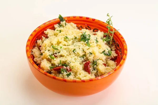 Vegetarian Uisine Couscous Vegetables Parsley — Stock Photo, Image