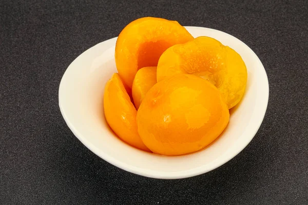 Marinated Peaches Fruit Bowl Syrope — Stock Photo, Image