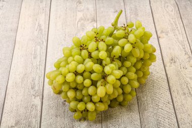 Arka planda tatlı yeşil üzüm dalı