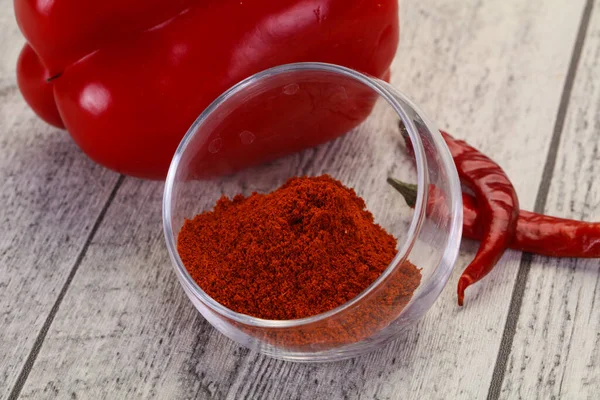 Poudre Paprika Sucrée Dans Bol — Photo