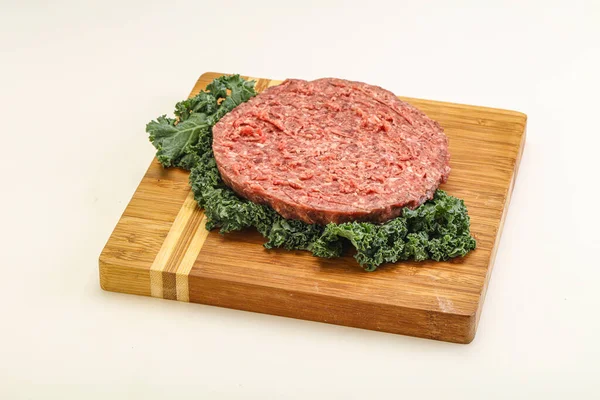 Costeleta Hambúrguer Carne Crua Para Hambúrguer Grelha — Fotografia de Stock