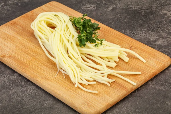 Chechil Spaghetti Kaas Snack Aan Boord — Stockfoto