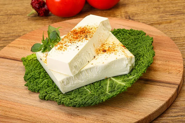 Queso Blando Griego Feta Para Ensalada —  Fotos de Stock