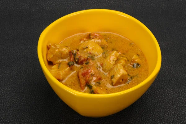 Soupe Poulet Curry Thaï Traditionnel Lait Coco — Photo