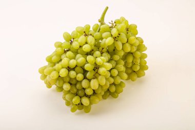 Arka planda tatlı yeşil üzüm dalı