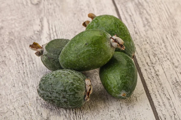 Fruta Tropical Verde Dulce Orgánica Feijoa —  Fotos de Stock