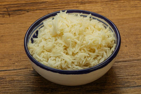 Arroz Basmati Indiano Cozido Vapor Tigela — Fotografia de Stock