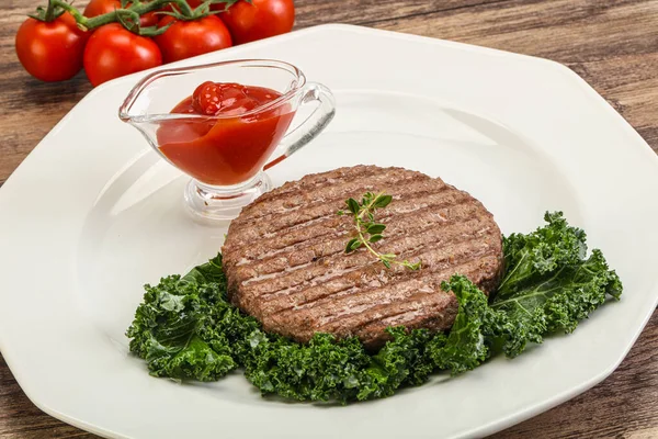 Gegrilde Smakelijke Rundvlees Cutlet Voor Hamburger — Stockfoto