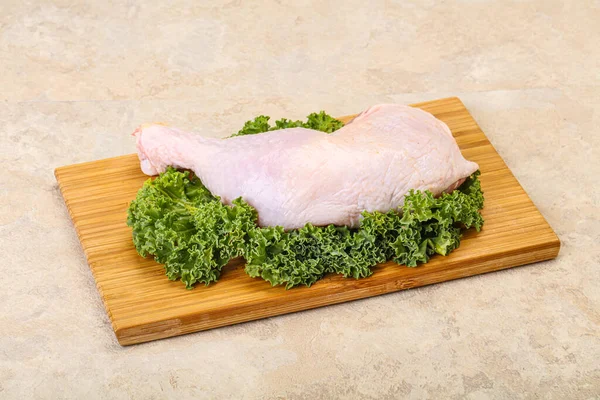Raw Uncooked Chicken Leg Cooking — Stock Photo, Image