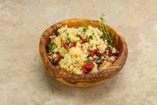 Uzina Vegetariana Cuscus Legume Patrunjel — Fotografie, imagine de stoc