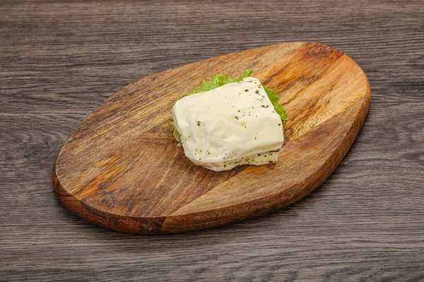 Queijo Grego Halloumi Com Hortelã Para Grelhar — Fotografia de Stock