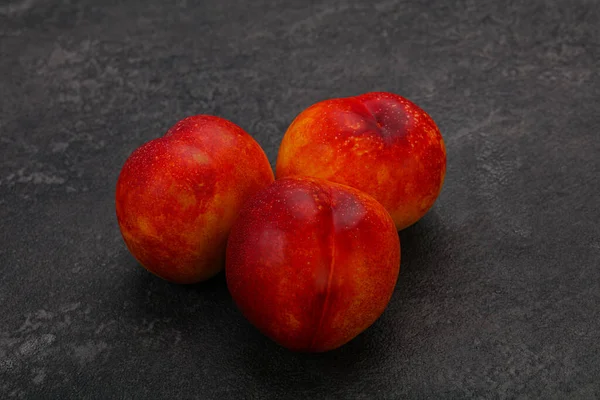 Fruta Nectarina Vermelha Saborosa Doce Madura — Fotografia de Stock