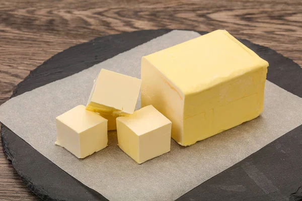 Mleczarski Naturalny Żółty Kawałek Masła Burtą — Zdjęcie stockowe