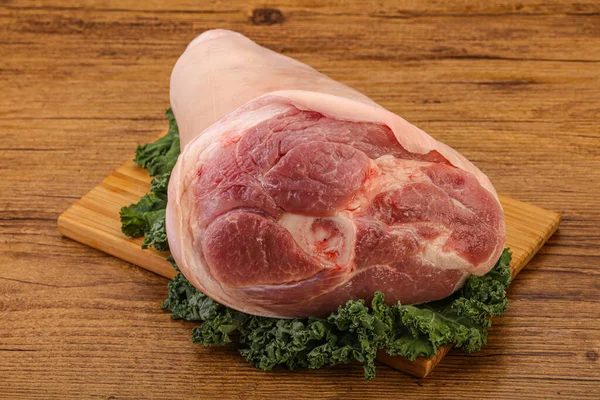 Raw Big Pork Knuckle Cooking — Stock Photo, Image